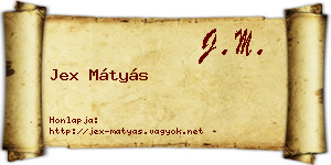Jex Mátyás névjegykártya